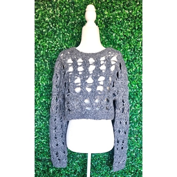 J.Crew Collection open-weave cropped pullover sweater - Picture 4 of 7